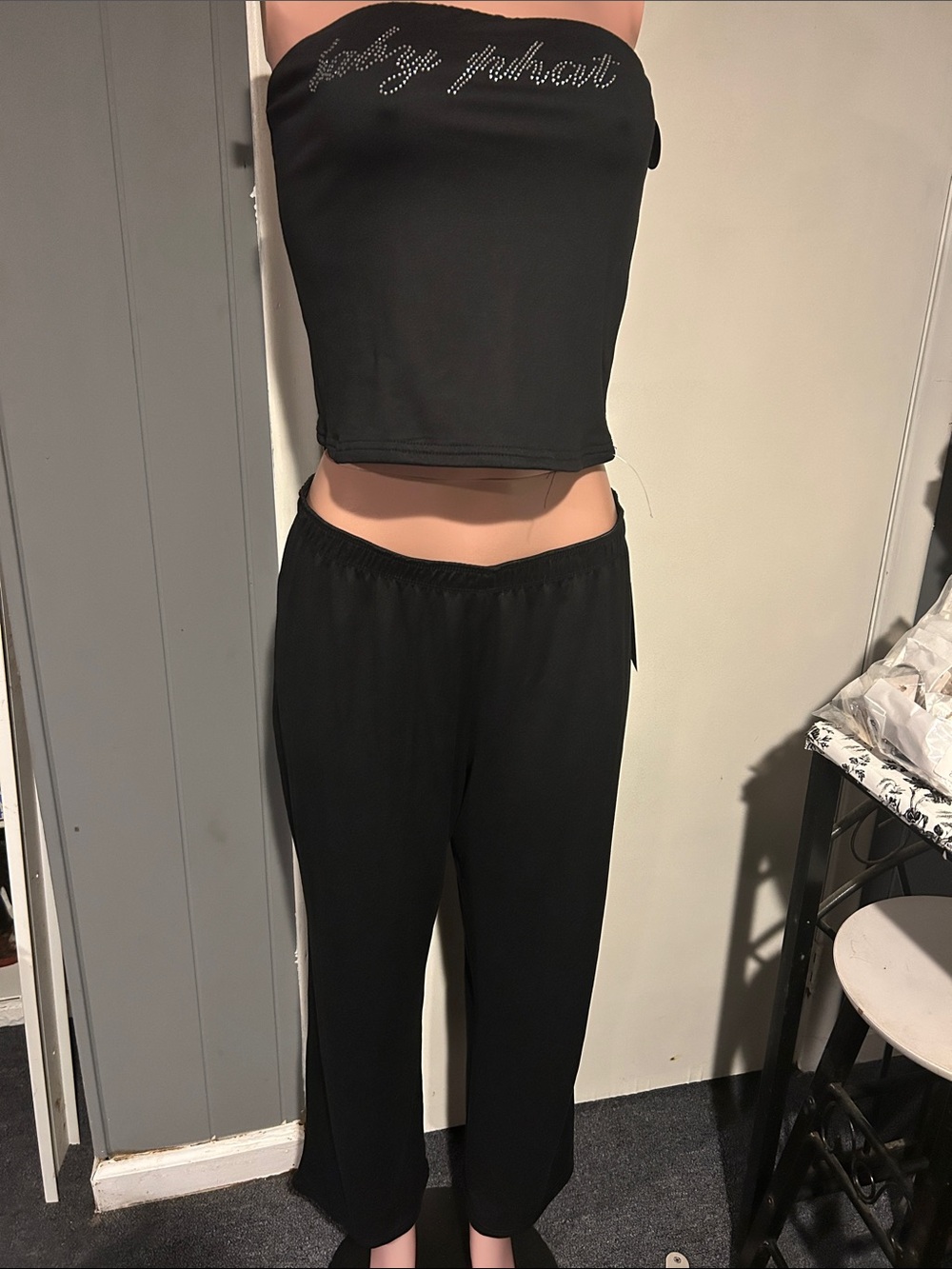 Baby Phat Black Wide-Leg Pants